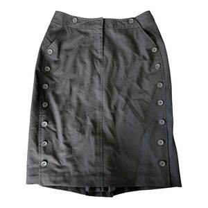 Classic Black Button-Detail Pencil Skirt (Vintage) | Size: 4